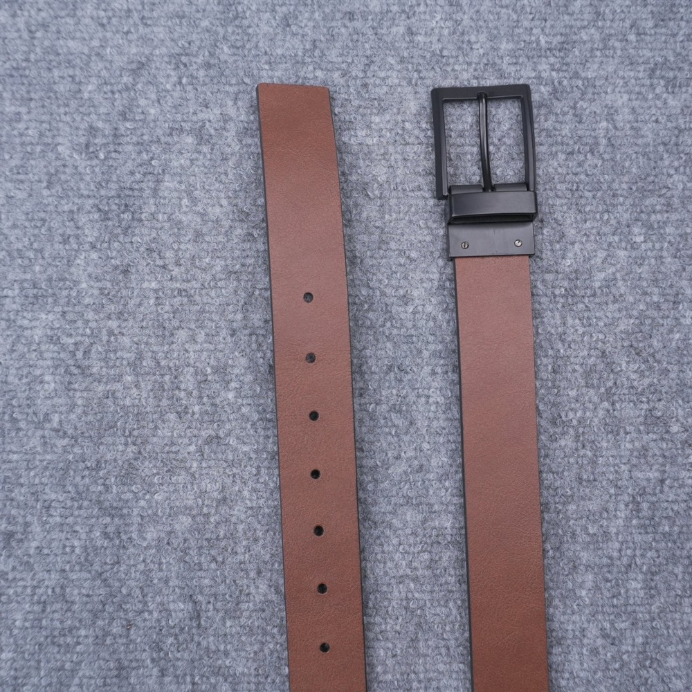 Swiss Gear Reversible Belt Mens 32" Brown Black Matte Buckle Faux Leather - Picture 2 of 6